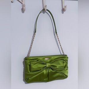 Kate Spade Green Shoulder Satin Bow Bag Purse